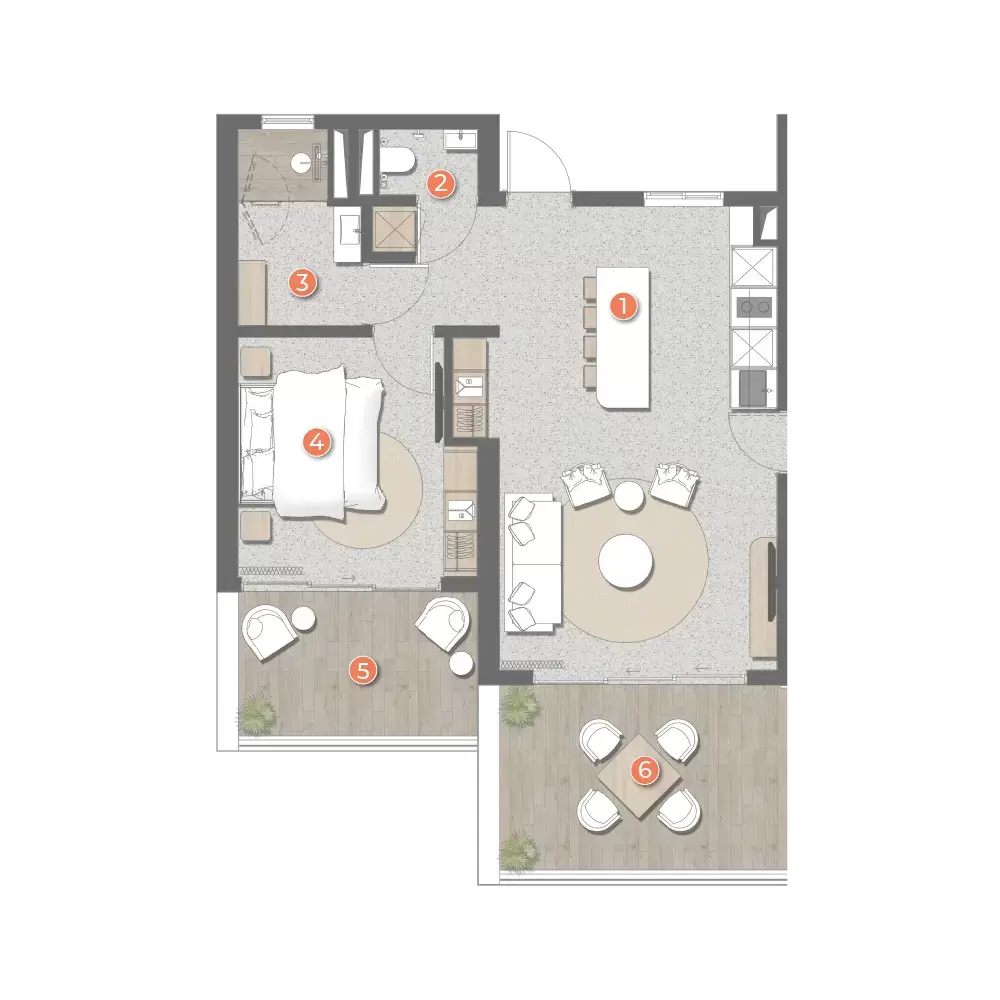 1-Bedroom Apartment type A2