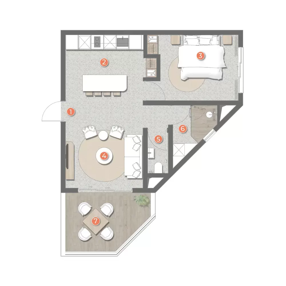 1-Bedroom Apartment type B1