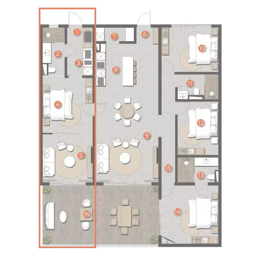 3-Bedroom Apartment type B3 + Studio type B3